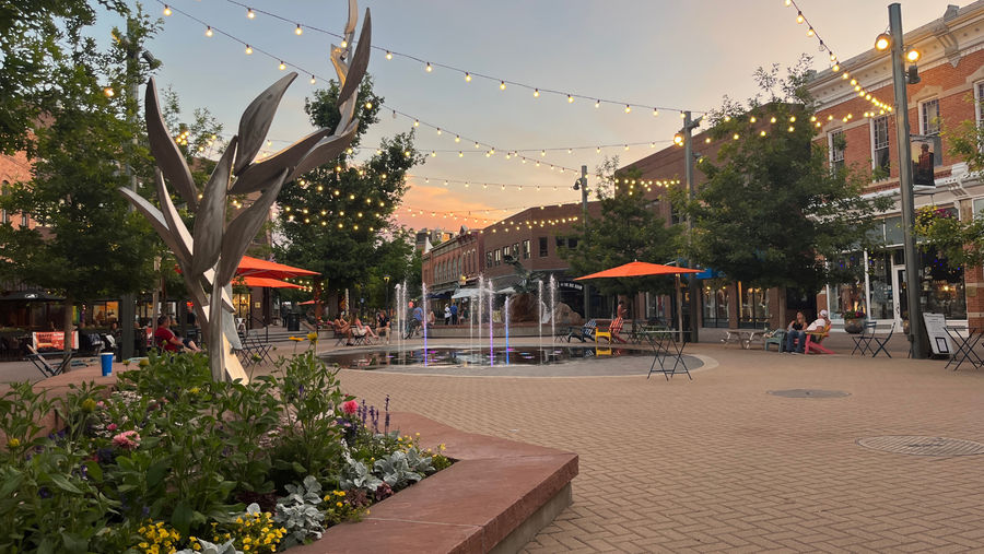 Fort Collins Colorado Old Town Square downtown district